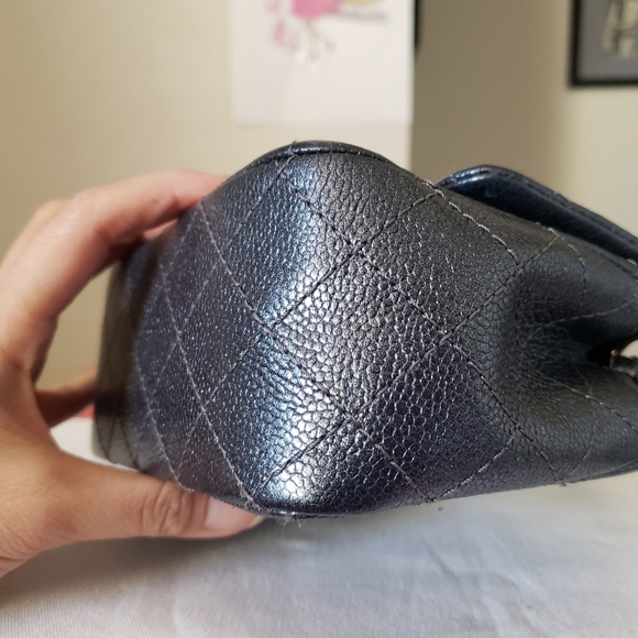 Chanel classic mini square iridescent grey bag - Picture 10 of 12